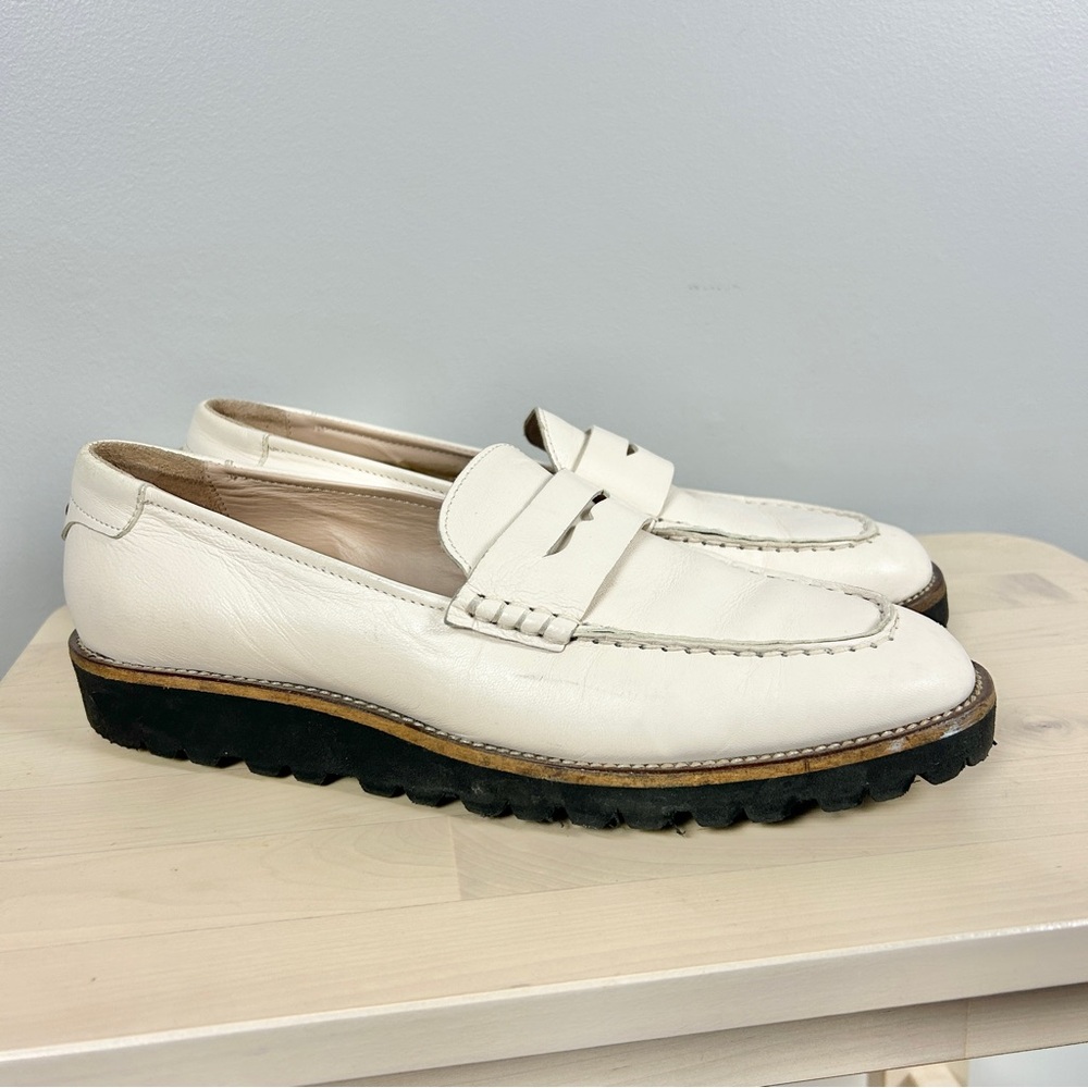 CARVELA Leather Loafer Cream Size 10/40 Cream White Made in Italy